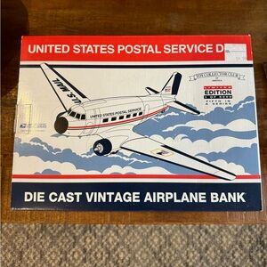 Vintage usps airplane coin bank